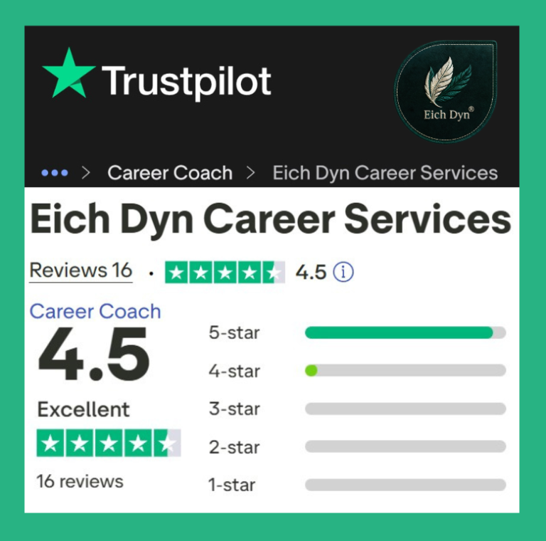 Trustpilot review summary for Eich Dyn Career Services, rating of 4.5 out of 5 stars.